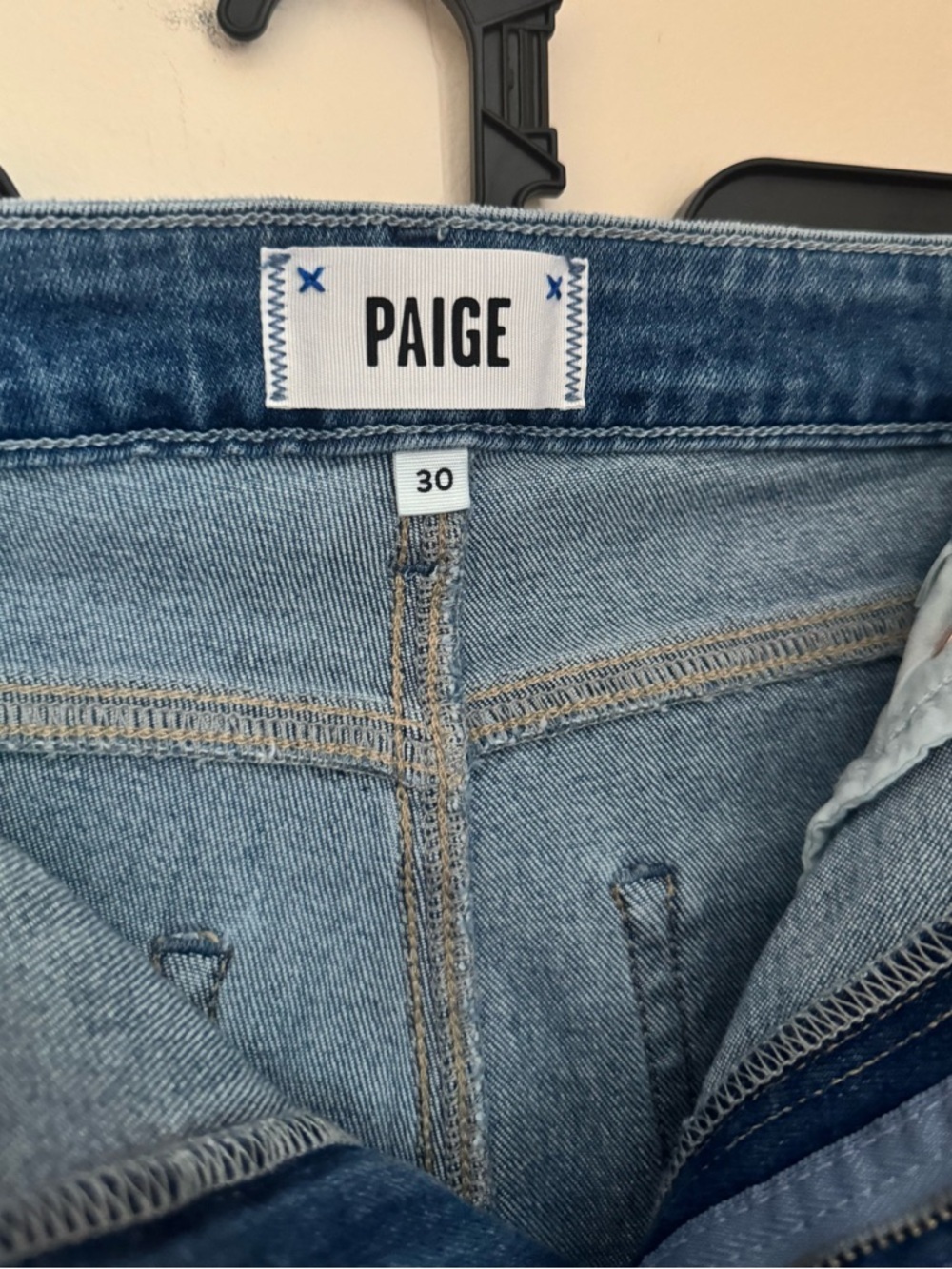 PAIGE High Rise Laurel Canyon Boot Jean Size 30 Petite Bellflower Distressed NWT - Picture 7 of 10